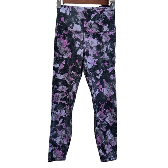 Lululemon Align Pant II 25" Leggings Womens 4 Floral Shift Multi Gray Running - Picture 3 of 8
